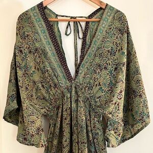 Summer boho rayon light soft dress. Beautiful colorings.